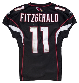 2011 Larry Fitzgerald Game Used & Photo Matched Arizona Cardinals Black Alternate Jersey (Sports Investors) 